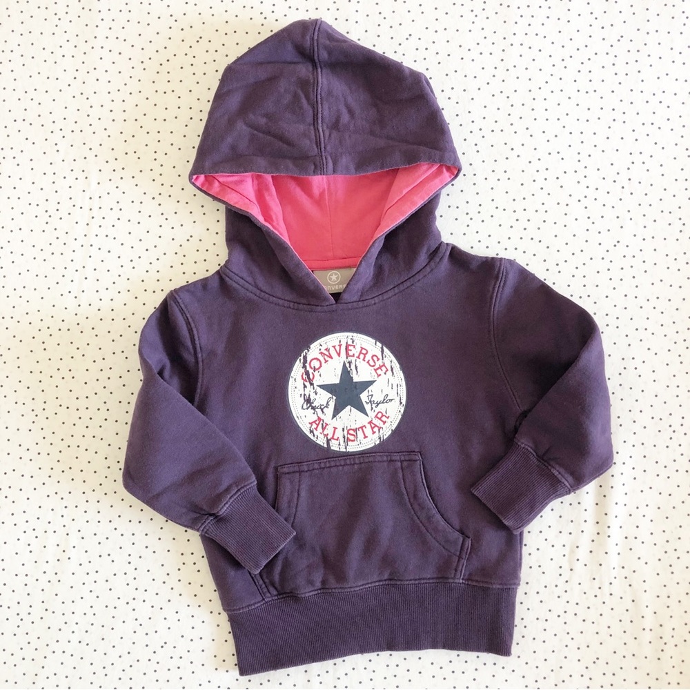Toddler Converse All Star Logo Hoodie Purple Pink 86/92cm Size 1.5 2 years